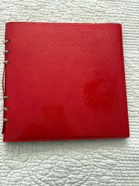 Louis Vuitton Vernis Ring Agenda Binder Red Auth